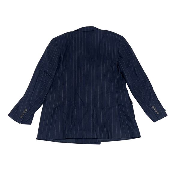 12-16 RALPH LAUREN Purple Label Men's Suit Striped 100% Wool Navy Size 42R - Picture 3 of 14